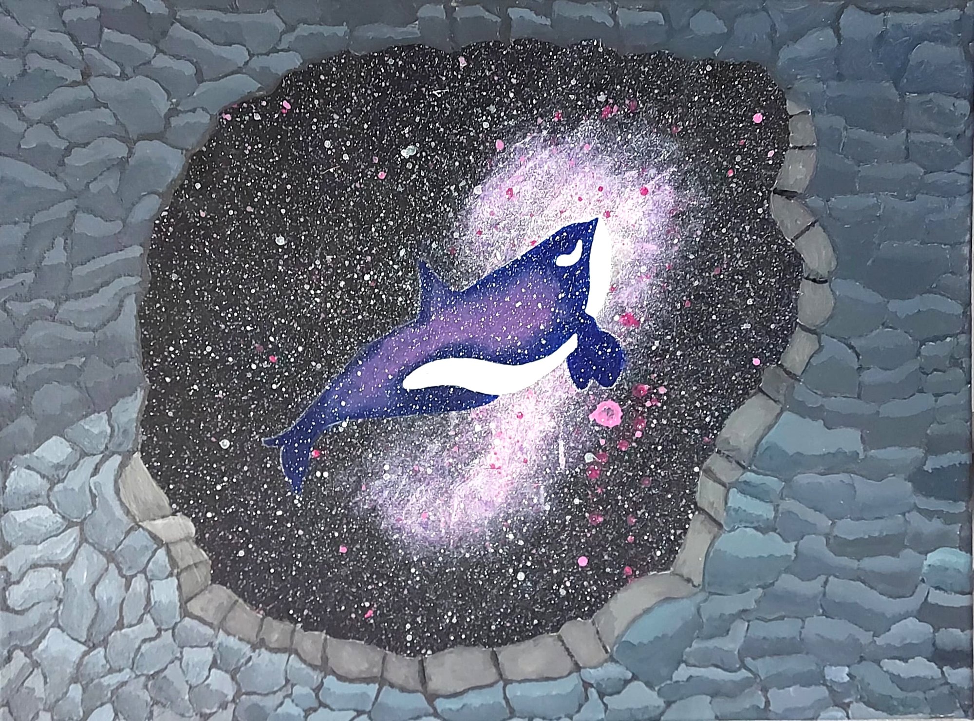 Wal / Acryll auf Leinwand 