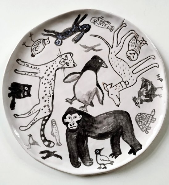 Keramikteller mit Illustration